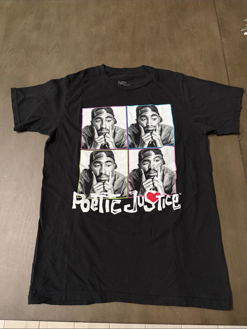 Justice Black Short-Sleeve Graphic Tee with Multicolor Panel